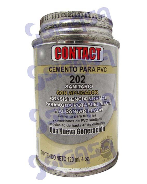 CONTACT 202 DORADA 120 ml. PVC SANITARIO Y ELECTRICO TRANSPARENTE