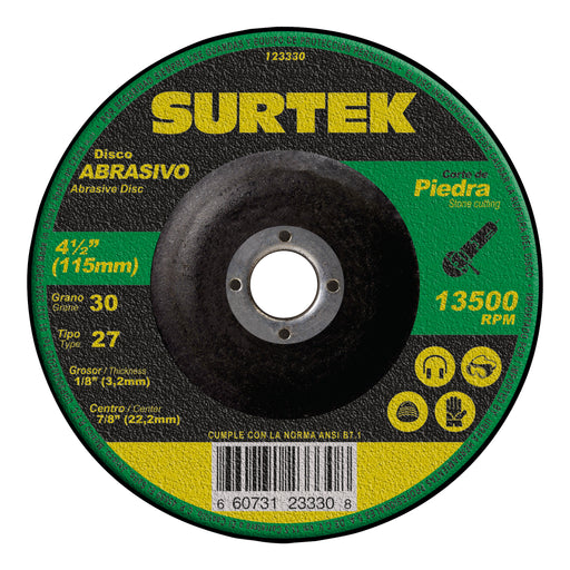 disco surtek (pvl) 123330 abrasivo 4-1/2"x1/8 corte piedra (377) - SIGASA