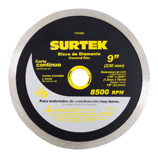 disco surtek (pvl) 123469 diamante 9" rin continuo - SIGASA