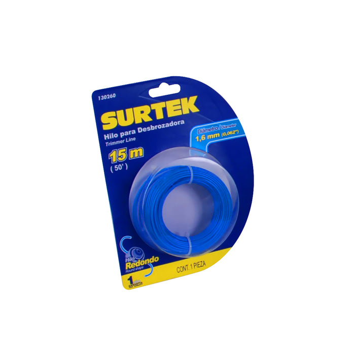 nylon surtek 130260 azul 1.65mm/15mt p/desbrozadora - SIGASA