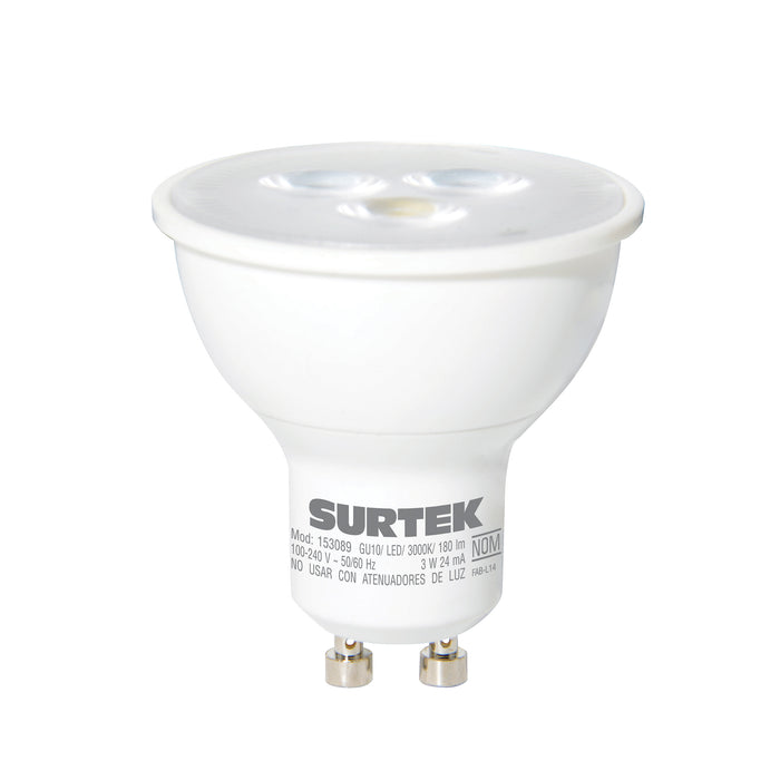 foco surtek (pvl) 153090 led gu10/6.5w/100-240v/425 lum/luz calida - SIGASA