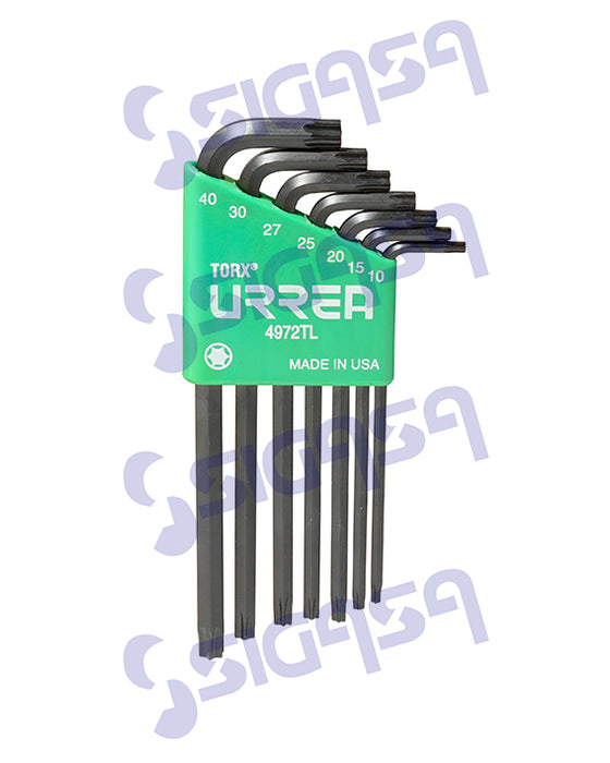 JGO URREA 4972TL (SP1) C/7 LLAVES TORX LARGAS EN RACK