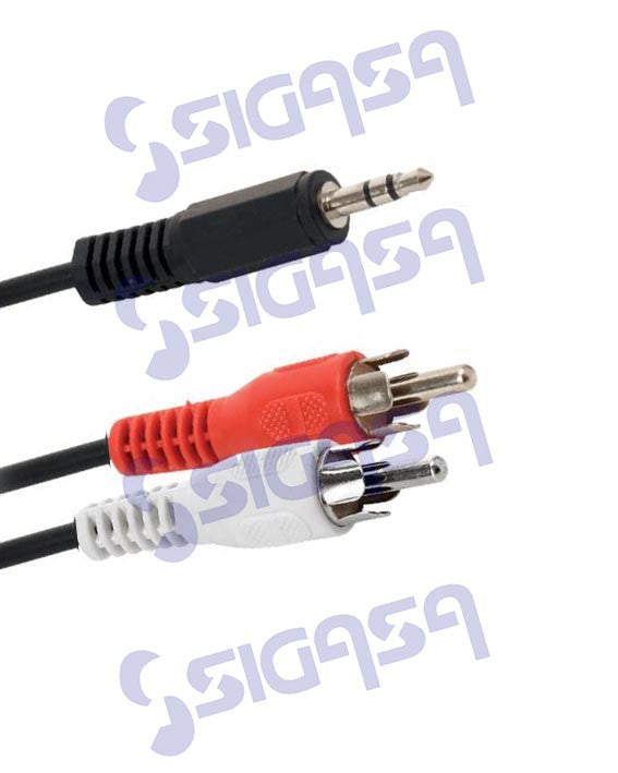 Cable de Audio Steren 1 Plug 3.5 mm a 2 Plug RCA modelo 254-4500