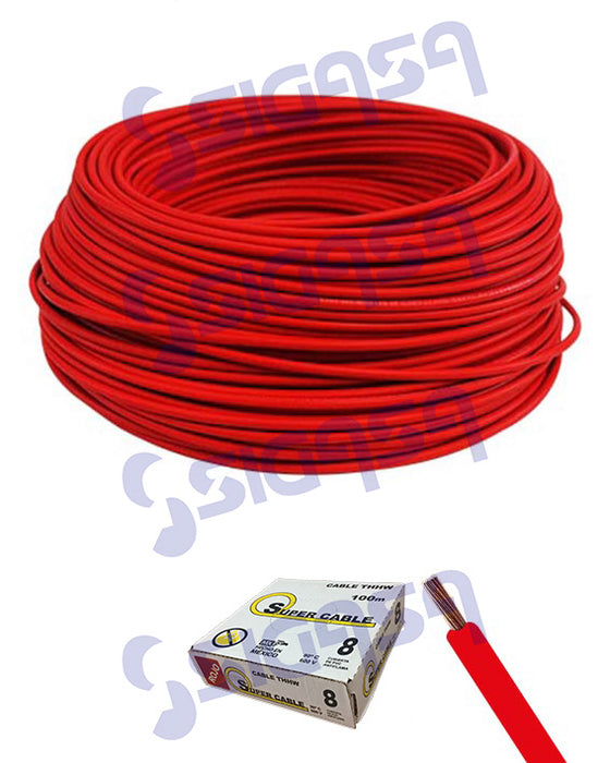 CABLE SUPERCABLE THHN #  8 ROJO (ROLLO 100 MTS)