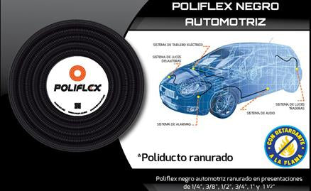 POLIFLEX NEGRO AUTOMOTRIZ 1/2" RANURADO (ROLLO 50mts)