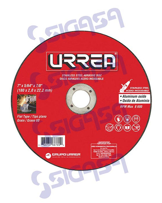 DISCO URREA AMSS04 PLANO 4-1/2x3/64 ACERO INOX