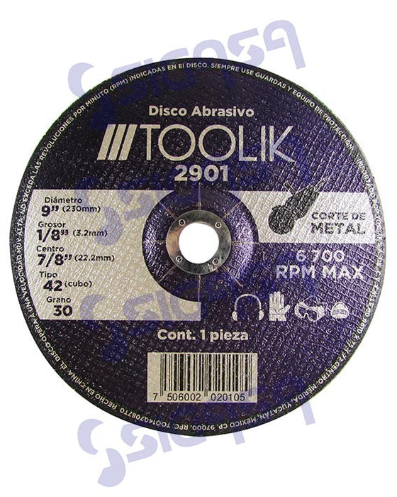 DISCO TOOLIK 2901 CORTE METAL 9"x1/8x7/8 (2010)