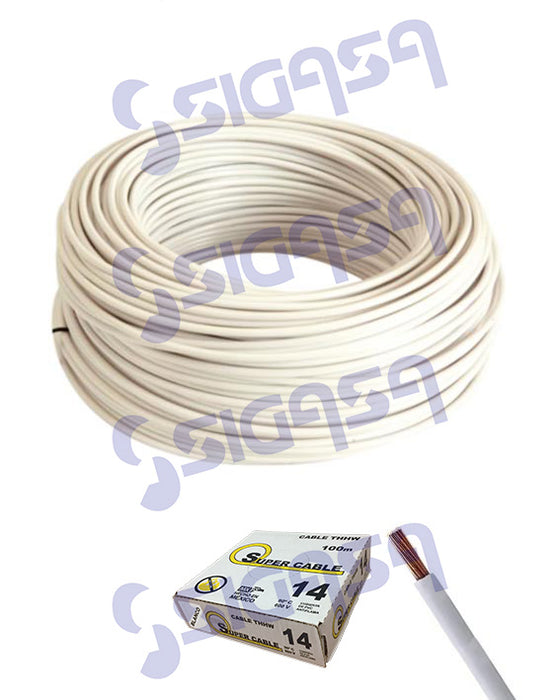 CABLE SUPERCABLE THHN # 14 BLANCO (ROLLO 100 MTS)